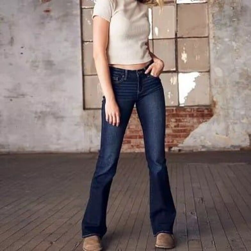 Buckle Women's Boot Cut Jeans - Dark Blue